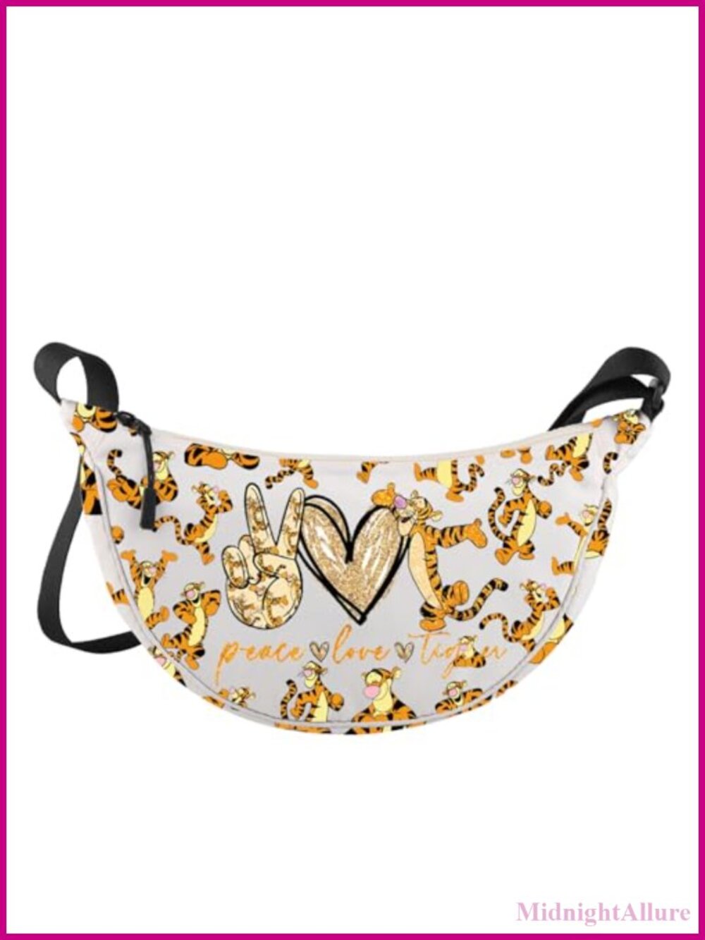 Water-Resistant Canvas Crossbody Bag Cartoon Print Shoulder Purse